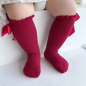 BBKid 🦄️ Baby 0-3T Mid Calf Socks Cotton Ribbon Anti Slip ZR001