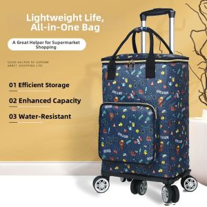 MLZH | Folding Shopping Cart with 360-degree Wheels
