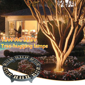 LED Tree Hugging Light Night Projection Spotlight Lamp Outdoor Waterproof Landscape Tree Hold Lights for Home Garden Park Decor