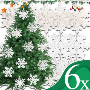 🎄3pcs 9/11cm Christmas Glitter Snowflake Pendant Merry Christmas Hanging Christmas Tree Pendant 2024 Winter New Year Christmas Party Home Decor