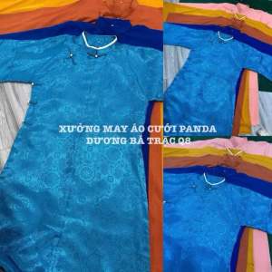 ÁO DÀI TẤC NAM NỮ VIỆT HỶ PHỤC TAY TRẼN CHẤT ĐŨI LẠNH CAO CẤP ĐI CHÙA  CƯỚI HỎI