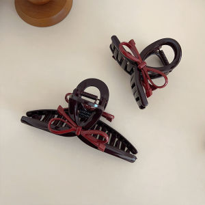 กิ๊บติดผมลายผีเสื้อสีน้ำตาลขนาดใหญ่ หรูหรา เครื่องประดับผมแฟชั่น เครื่องประดับผมแบบหนีบหัวเข็มขัดสีน้ำเงินสำหรับผู้หญิง