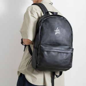 Fashionable Double Shoulder Bag Simple Leather Suitable for Youth Casual Travel and School Use With Laptop Pocket