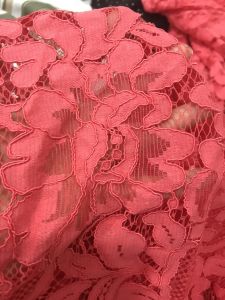 vải ren hoa màu cam cà rốt 2 chân biên đẹp co dãn nhẹ_( khổ 1m5) may đầm váy áo thiết kế phối kiểu vv