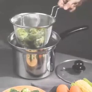 Korean Multi Cooker Cooking Pot Pan Deep Fry Fryer Steam Stew Pot Pan ( 4 Pcs ) Periuk Masak Serbaguna ( COOKER15 )