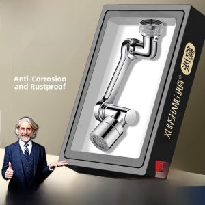 Full Copper Kitchen Faucet Mechanical Arm Extendable Foldable Universal Rotation Cold And Hot Water Outlet Arm Spout
