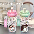 Kochava Cartoon Character Double Drink Straw Water Bottle Portable Student Sports Outdoor Water Jug High Aesthetic Value. 