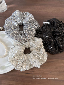 Dây Buộc Tóc Lấp Lánh Kiểu Pháp Dành Cho Nữ Dây Đàn Hồi Cao Phụ Kiện Tóc Thời Trang Dây Buộc Tóc Bằng Cao Su Dây Buộc Tóc