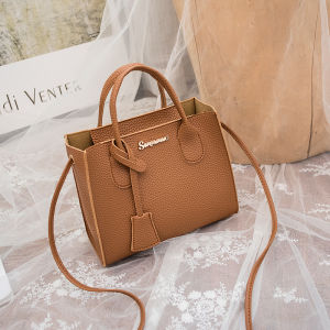 Womens tote shoulder bag solid Color Lychee Grain Ladies Handbags Single-shoulder Crossbody Handheld