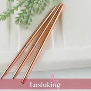 Rose Gold 3Pcs/set Nail Art UV Gel Liner Painting Brushes Drawing Flower Striping Design Manicure Tools Kits 7/9/11mm