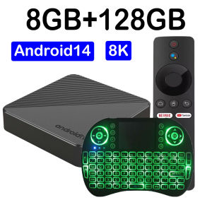 2025 Smart TV Box T8 Android 14 Ram 4GB 8GB Rom 64GB 128GB Streaming Media Player Bluetooth 5.4 5G Wifi Google Voice Set Top Box
