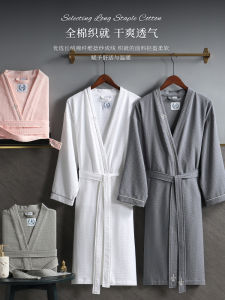 Pure Cotton Hotel Bathrobe Quick Dry Long Men Women Adult Sleepwear All Seasons Spring Summer Autumn Winter Home Textile
