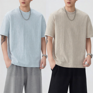 Mark Fairwhale | Textured Loose-fit Casual Mens Short Sleeve T-shirt