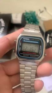 【2YEARS WARRANTY】Original G Shock Vintage Stainless Steel Strap Digital Watch for Men Sport Digital Classic Square Watch Shockproof and Waterproof Wrist Watches with 2 Year Warranty A168WA-1W