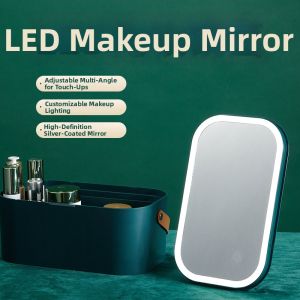Lighted Dorm Desk Vanity Mirror Small Storage