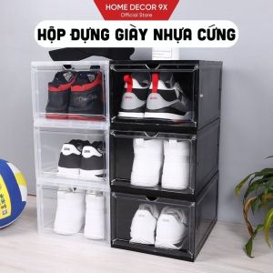 Hộp Đựng Giày Dép Chất Liệu Nhựa Cứng Cao Cấp Lắp Ráp Thông Minh Cửa Hút Nam Châm