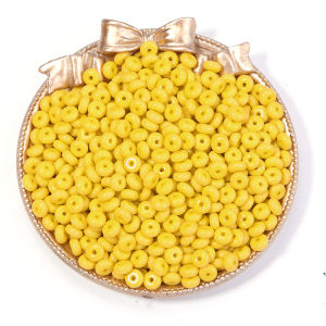 100pcs/lot 3x6mm Solid Color Glass Seed Beads Flat Round Loose Spaced Wheel Beads For DIY Bracelet Necklace Jewelry Accessories