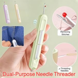 New Dual-Purpose Needle Threader And Seam Ripper Needle Threader Hand Sewing Thread Tool 穿针器