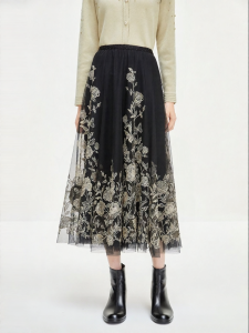Koradior | Design Sense Delicate Mesh Half Skirt