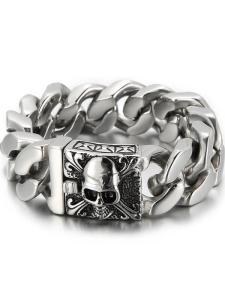 Fashion Punk Skull Bracelet Mens Trendy Unique Titanium Steel Domineering Rock Hipster Male Student Hand Jewelry