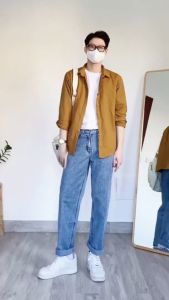 Sơ mi nam kaki 2 túi MISFIT  chất vải kaki dày dặn form slimfit thoáng mát MIS091