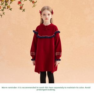 iplant | Autumn Winter Festive Dress for Girls Childrens Sweater Dress