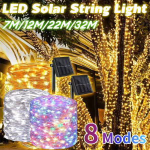 Solar String Light 8Modes Outdoor Waterproof Copper Wire Lights Fairy Lights Garden Decor