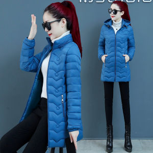 Winter Cotton Jacket Womens Mid-Length Slim Fit Warm down Cotton Coat Moms Slim Cotton Padded Coat Korean Style Commute