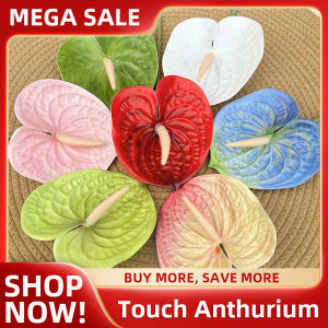 Artificial Red And Green Palm Flowers Soft Decorations Photography Props for Interior Design by Floral Artists