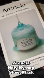 Arencia Holy Hyssop Sheet Mask (5ea) - Brightening & Glow Formula for Dark Spots and Hyperpigmentation