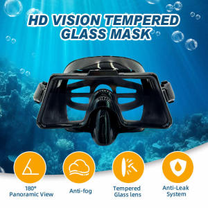 Swimming Goggles Snorkeling Mask for Adults Tempered Glass HD View Anti Leak Scuba Diving