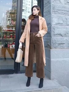 Quần ống rộng suông dài chất nhung tăm cạp khoá chuẩn form-DTS-Mã 89B