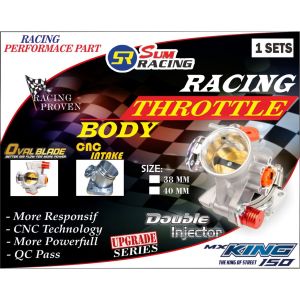 THROTTLE BODY (TB) DOUBLE INJECTOR SIZE 38MM & 40MM YAMAHA MX KING / R15V2 / NVA (OVAL BLADE) SUM RACING