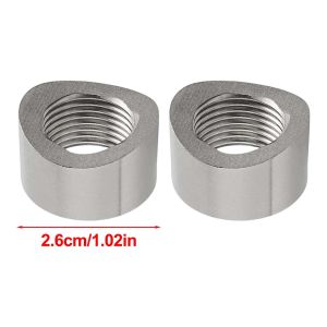 4Pcs Oxygen Sensor Nut Weld Bung Plug M18x1.5 O2 Sensor Adapter Curve Notched Nut Bung Stainless Steel Universal Auto Part