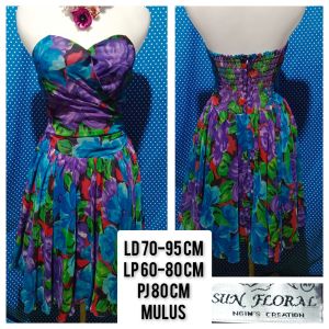 DRESS KEMBEN PESTA UNGU(SUN FLORAL) 408