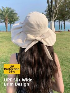 UV Protection Summer Hat Black Butterfly Bow Fishermans Hat
