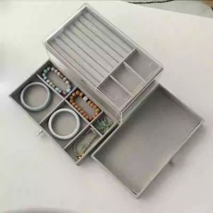 Jewelry Storage Box Large Capacity Exquisite Flannel Finishing Box Earrings Ear Stud and Ring Bracelet Necklace Anti-Oxidation Box