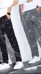 #029# L-5XL # กางเกงผู้ชายกีฬา กางเกงขายาว ลำลอง กางเกงฤดูร้อนทรง หลวมเอวยางยืด สบายมีกระเป๋า กางเกง