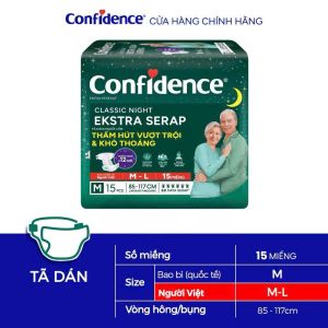 [Miễn Ship] Tã dán người già CONFIDENCE size L-XL 15 với 15 miếng kèm quà khuyến mãi tùy tồn thực tế (98-140cm)