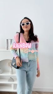 ELYCLOTH | RAINBOW CARDIGAN | CARDIGAN RAJUT WANITA PREMIUM KNIT