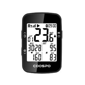 COOSPO BC26S GPS Cycling Computer with Cadence Sensor Bundle 2.3" LCD Bluetooth Bike Speedometer Odometer IPX7 Waterproof 20H Battery Support HR/Cadence/Speed Sensors