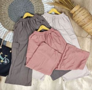 Celana Kulot Cargo Pants Knit Hornet Premium