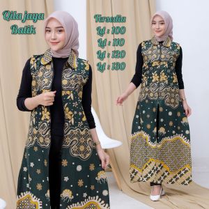 Outer batik kardigan bahan katun  ukuran LD 100 sampai Ld 130