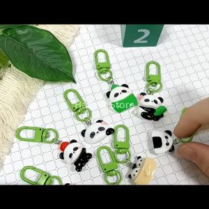 Cartoon Little Panda Keychain Cute Friend Keychain Student School Bag Hanging Decoration Bag Accessories Small Jewelry