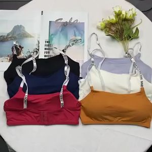 Bra Sport Wanita Push Up Bh Wanita Tanpa Kawat Bahan Nilon Elastis untuk Wanita PST