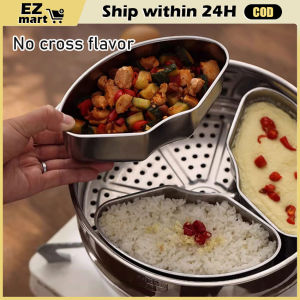 Steamer Tray Steaming Plate Steaming Grid Fan Shaped Divided Steaming Plate Stainless Steel Childrens Food Steaming Bowl Kitchen Accessories