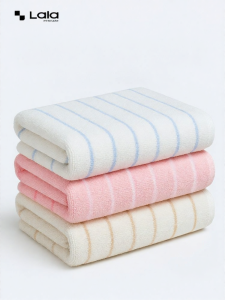 Lalapercare | Aesthetic Large Thickened Pink Cotton Bath Towel 100% Cotton