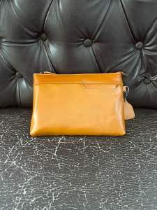 Tas Tangan Hand Bag Pria Wanita Kulit Sapi Premium Leather HandBag Pouch Terbaru Kekinian