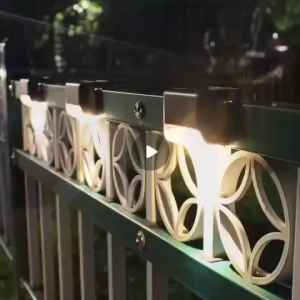 Lampu Siku solar waterproof LED Solar Lamp Path Stair Outdoor Waterproof Wall Light Garden Landscape Step Deck Lights Balcony Fence Solar Lights Casing HITAM-WARM
