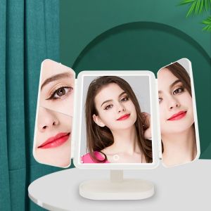 Pro 3-Color LED Makeup Mirror 270° Adjustable & 3X Zoom Touch Control Type-C – Vanity Desk Mirror for Precise Makeup/Skincare